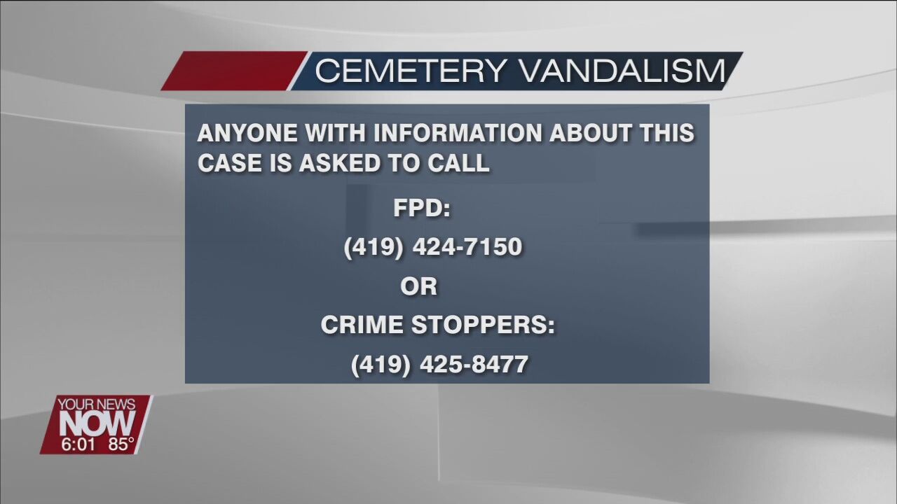 Police investigating vandalism incident at a Findlay cemetery
